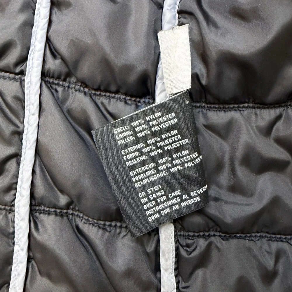 Guess Womens Black Quilted Puffer Jacket‎ Size XS Heart Zipper Winter